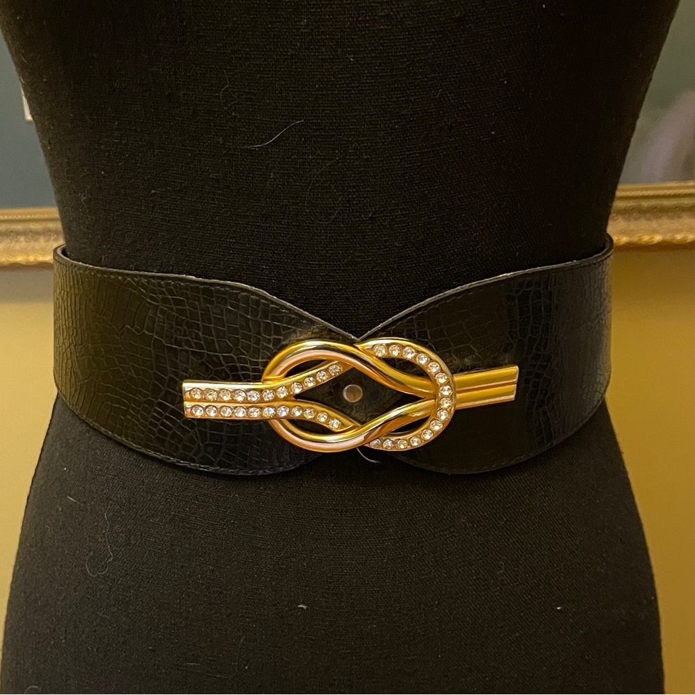 Black leather belt